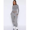 imageANRABESS Womens 2 Piece Sweatsuits Long Sleeve Tight Shirt Tops Joggers Fleece Sweatpants Sets 2025 Fall Sweat Lounge OutfitsGrey