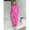 imageANRABESS Womens 2 Piece Sweatsuits Long Sleeve Tight Shirt Tops Joggers Fleece Sweatpants Sets 2025 Fall Sweat Lounge OutfitsHot Pink