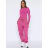 imageANRABESS Womens 2 Piece Sweatsuits Long Sleeve Tight Shirt Tops Joggers Fleece Sweatpants Sets 2025 Fall Sweat Lounge OutfitsHot Pink