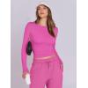 imageANRABESS Womens 2 Piece Sweatsuits Long Sleeve Tight Shirt Tops Joggers Fleece Sweatpants Sets 2025 Fall Sweat Lounge OutfitsHot Pink