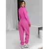 imageANRABESS Womens 2 Piece Sweatsuits Long Sleeve Tight Shirt Tops Joggers Fleece Sweatpants Sets 2025 Fall Sweat Lounge OutfitsHot Pink