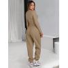 imageANRABESS Womens 2 Piece Sweatsuits Long Sleeve Tight Shirt Tops Joggers Fleece Sweatpants Sets 2025 Fall Sweat Lounge OutfitsKhaki