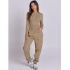imageANRABESS Womens 2 Piece Sweatsuits Long Sleeve Tight Shirt Tops Joggers Fleece Sweatpants Sets 2025 Fall Sweat Lounge OutfitsKhaki