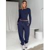 imageANRABESS Womens 2 Piece Sweatsuits Long Sleeve Tight Shirt Tops Joggers Fleece Sweatpants Sets 2025 Fall Sweat Lounge OutfitsNavy Blue