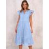 imageANRABESS Womens 2025 Summer Midi Dress Hollow Out Eyelet Ruffle Sleeve V Neck Casual Flowy Tiered Beach Vacation SundressLight Blue