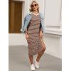 imageANRABESS Womens 34 Long Sleeve Striped Slit Midi T Shirt Dresses with Pockets 2025 Dressy Casual Fall Fashion Travel OutfitsBrown White Stripe