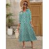 imageANRABESS Womens Boho Maxi Dresses 2025 Summer Casual V Neck Puff Sleeve Floral Tiered Flowy Swing Beach Vacation Long DressFloral Green