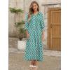 imageANRABESS Womens Boho Maxi Dresses 2025 Summer Casual V Neck Puff Sleeve Floral Tiered Flowy Swing Beach Vacation Long DressFloral Green