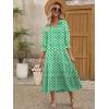 imageANRABESS Womens Boho Maxi Dresses 2025 Summer Casual V Neck Puff Sleeve Floral Tiered Flowy Swing Beach Vacation Long DressFloral Green White