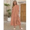 imageANRABESS Womens Boho Maxi Dresses 2025 Summer Casual V Neck Puff Sleeve Floral Tiered Flowy Swing Beach Vacation Long DressFloral Orange