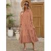 imageANRABESS Womens Boho Maxi Dresses 2025 Summer Casual V Neck Puff Sleeve Floral Tiered Flowy Swing Beach Vacation Long DressFloral Orange