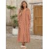 imageANRABESS Womens Boho Maxi Dresses 2025 Summer Casual V Neck Puff Sleeve Floral Tiered Flowy Swing Beach Vacation Long DressFloral Orange