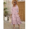 imageANRABESS Womens Boho Maxi Dresses 2025 Summer Casual V Neck Puff Sleeve Floral Tiered Flowy Swing Beach Vacation Long DressFloral Pink Blue