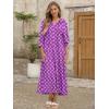 imageANRABESS Womens Boho Maxi Dresses 2025 Summer Casual V Neck Puff Sleeve Floral Tiered Flowy Swing Beach Vacation Long DressFloral Purple