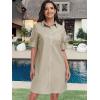 imageANRABESS Womens Button Down Shirt Dress Summer Short Sleeve Business Casual Shift Dresses with Pockets 2025 TrendyKhaki