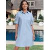 imageANRABESS Womens Button Down Shirt Dress Summer Short Sleeve Business Casual Shift Dresses with Pockets 2025 TrendyLight Blue