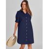 imageANRABESS Womens Button Down Shirt Dress Summer Short Sleeve Business Casual Shift Dresses with Pockets 2025 TrendyNavy Blue