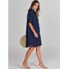 imageANRABESS Womens Button Down Shirt Dress Summer Short Sleeve Business Casual Shift Dresses with Pockets 2025 TrendyNavy Blue