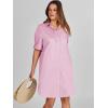 imageANRABESS Womens Button Down Shirt Dress Summer Short Sleeve Business Casual Shift Dresses with Pockets 2025 TrendyPink