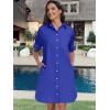 imageANRABESS Womens Button Down Shirt Dress Summer Short Sleeve Business Casual Shift Dresses with Pockets 2025 TrendyRoyal Blue