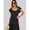 imageANRABESS Womens Casual Summer Maxi Dress Flutter Short Sleeve Scoop Neck Smocked A Line Flowy Beach Vacation Long DressesBlack