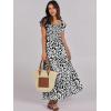 imageANRABESS Womens Casual Summer Maxi Dress Flutter Short Sleeve Scoop Neck Smocked A Line Flowy Beach Vacation Long DressesBlack White Floral