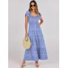 imageANRABESS Womens Casual Summer Maxi Dress Flutter Short Sleeve Scoop Neck Smocked A Line Flowy Beach Vacation Long DressesBlue Floral