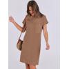 imageANRABESS Womens Casual Summer Ribbed Knit Tunic Tshirt Mini Dresses 2025 Trendy Crewneck Short Sleeve Beach Loose Shift DressBrown