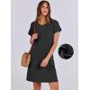 imageANRABESS Womens Casual Summer Ribbed Knit Tunic Tshirt Mini Dresses 2025 Trendy Crewneck Short Sleeve Beach Loose Shift DressDark Gray