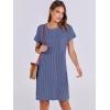 imageANRABESS Womens Casual Summer Ribbed Knit Tunic Tshirt Mini Dresses 2025 Trendy Crewneck Short Sleeve Beach Loose Shift DressDrak Blue