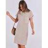 imageANRABESS Womens Casual Summer Ribbed Knit Tunic Tshirt Mini Dresses 2025 Trendy Crewneck Short Sleeve Beach Loose Shift DressKhaki