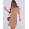 imageANRABESS Womens Casual Summer Ribbed Knit Tunic Tshirt Mini Dresses 2025 Trendy Crewneck Short Sleeve Beach Loose Shift DressLight Brown