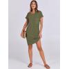 imageANRABESS Womens Casual Summer Ribbed Knit Tunic Tshirt Mini Dresses 2025 Trendy Crewneck Short Sleeve Beach Loose Shift DressOlive