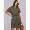 imageANRABESS Womens Dresses 2025 Summer Casual Short Sleeve Crew Neck Elastic Waist Mini T Shirt Dress with PocketsArmy Green