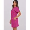 imageANRABESS Womens Dresses 2025 Summer Casual Short Sleeve Crew Neck Elastic Waist Mini T Shirt Dress with PocketsHot Pink