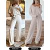 imageANRABESS Womens Fleece Pajama Sets 2 Piece Outfits Matching Lounge Set Casual Ribbed Knit Long Sleeve Pj 2025 Fall SleepwearBeige