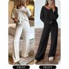 imageANRABESS Womens Fleece Pajama Sets 2 Piece Outfits Matching Lounge Set Casual Ribbed Knit Long Sleeve Pj 2025 Fall SleepwearBlack