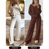 imageANRABESS Womens Fleece Pajama Sets 2 Piece Outfits Matching Lounge Set Casual Ribbed Knit Long Sleeve Pj 2025 Fall SleepwearDark Brown