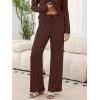 imageANRABESS Womens Fleece Pajama Sets 2 Piece Outfits Matching Lounge Set Casual Ribbed Knit Long Sleeve Pj 2025 Fall SleepwearDark Brown