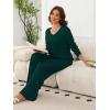 imageANRABESS Womens Fleece Pajama Sets 2 Piece Outfits Matching Lounge Set Casual Ribbed Knit Long Sleeve Pj 2025 Fall SleepwearDark Green