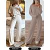 imageANRABESS Womens Fleece Pajama Sets 2 Piece Outfits Matching Lounge Set Casual Ribbed Knit Long Sleeve Pj 2025 Fall SleepwearKhaki