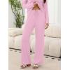 imageANRABESS Womens Fleece Pajama Sets 2 Piece Outfits Matching Lounge Set Casual Ribbed Knit Long Sleeve Pj 2025 Fall SleepwearPink