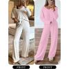 imageANRABESS Womens Fleece Pajama Sets 2 Piece Outfits Matching Lounge Set Casual Ribbed Knit Long Sleeve Pj 2025 Fall SleepwearPink