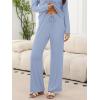imageANRABESS Womens Fleece Pajama Sets 2 Piece Outfits Matching Lounge Set Casual Ribbed Knit Long Sleeve Pj 2025 Fall SleepwearSky