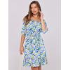 imageANRABESS Womens Half Sleeve Mini Dress 2025 Fall Square Neck Casual Flowy Wedding Guest Dresses Summer Beach Vacation OutfitsBlue Yellow Floral