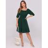 imageANRABESS Womens Half Sleeve Mini Dress 2025 Fall Square Neck Casual Flowy Wedding Guest Dresses Summer Beach Vacation OutfitsDark Green
