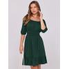 imageANRABESS Womens Half Sleeve Mini Dress 2025 Fall Square Neck Casual Flowy Wedding Guest Dresses Summer Beach Vacation OutfitsDark Green