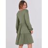 imageANRABESS Womens Long Sleeve Dress 2025 Fall Casual V Neck Tiered Flowy Short Dresses Beach Travel Vacation OutfitsArmy Green