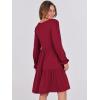 imageANRABESS Womens Long Sleeve Dress 2025 Fall Casual V Neck Tiered Flowy Short Dresses Beach Travel Vacation OutfitsBurgundy