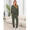 imageANRABESS Womens Lounge Set 2025 Fall 2 Piece Outfit Long Sleeve Pajamas Sets Henley Top ampamp Pants Loungewear ClothingArmy Green